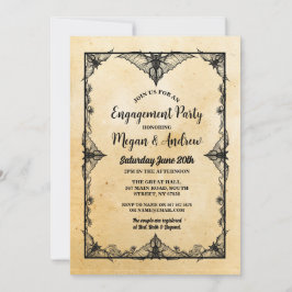 Verlovingsfeest Gotisch Lijst Halloween Bats Kaart