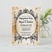 Verlovingsfeest Gotisch Lijst Halloween Uitnodigen Kaart (Staand voorkant)