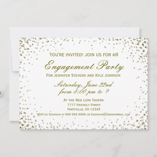 Verlovingsfeest | GoudConfetti Kaart (Voorkant)