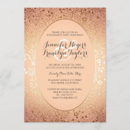 Verlovingsfeest Gouden Bloemen  Perzik Kaart