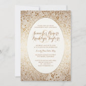 Verlovingsfeest Gouden Bloemen  Wit Kaart (Voorkant)