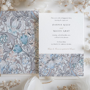 Verlovingsfeest Gouden Lelie Elegante Pastel Kaart