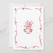 Verlovingsfeest grillige hand getekend Frans rood Kaart (Achterkant)