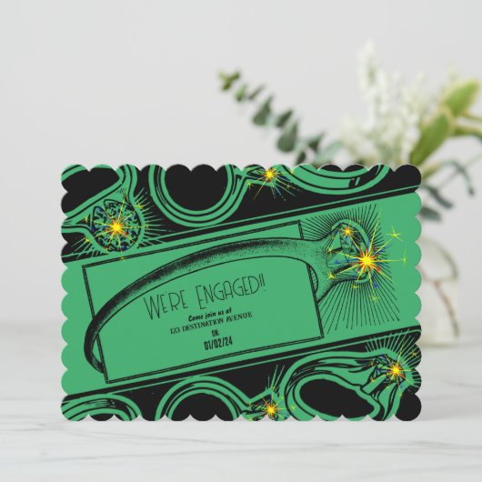 Verlovingsfeest (groene versie) kaart (Staand voorkant)