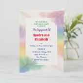 Verlovingsfeest homo/lesbisch koppel kaart (Staand voorkant)
