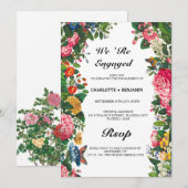 Verlovingsfeest in vintage-stijl kaart (Voorkant / Achterkant)