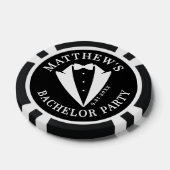 Verlovingsfeest in zwart-wit smoking poker chips (Enkel)