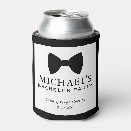 Verlovingsfeest in zwarte strik blikjeskoeler (Blikje Voorkant)