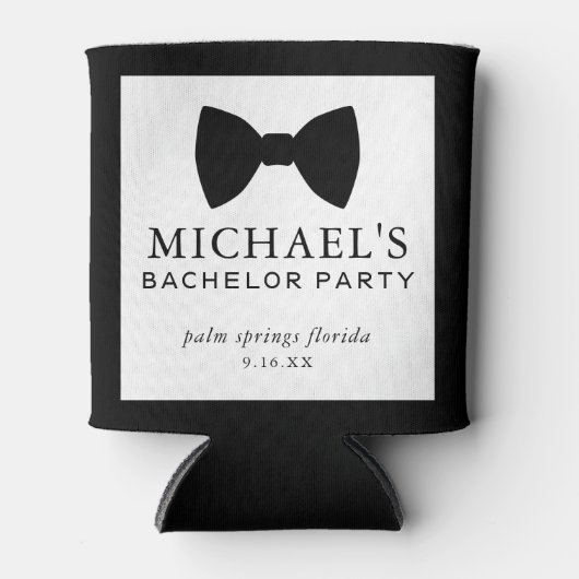 Verlovingsfeest in zwarte strik blikjeskoeler (Voorkant)