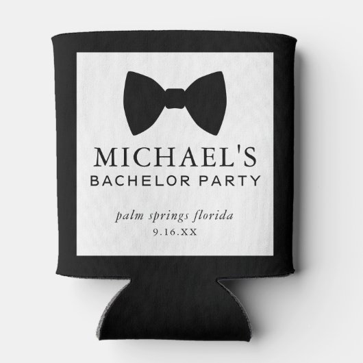 Verlovingsfeest in zwarte strik blikjeskoeler (Achterkant)