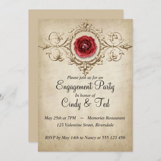 Verlovingsfeest Kaart (Voorkant / Achterkant)