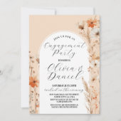 Verlovingsfeest Koppels Douche Boho Florals Kaart (Voorkant)