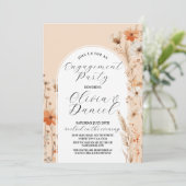 Verlovingsfeest Koppels Douche Boho Florals Kaart (Staand voorkant)