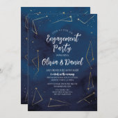 verlovingsfeest koppels douche marine sterrenbeeld kaart (Voorkant / Achterkant)