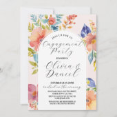 Verlovingsfeest Koppels Douche Zomer Bloemen Kaart (Voorkant)