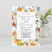 Verlovingsfeest Koppels Douche Zomer Bloemen Kaart (Staand voorkant)