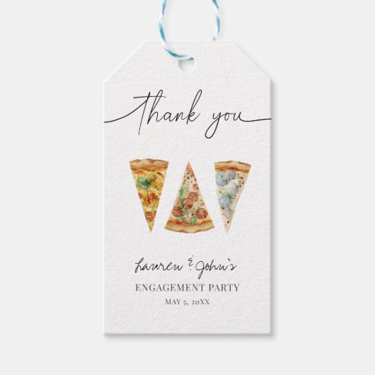 Verlovingsfeest Liefde en Pizza Cadeaulabel (Voorkant)