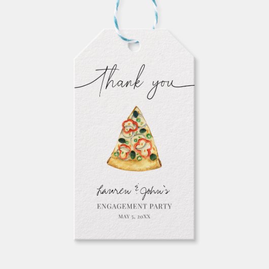 Verlovingsfeest Liefde en Pizza Cadeaulabel (Voorkant)