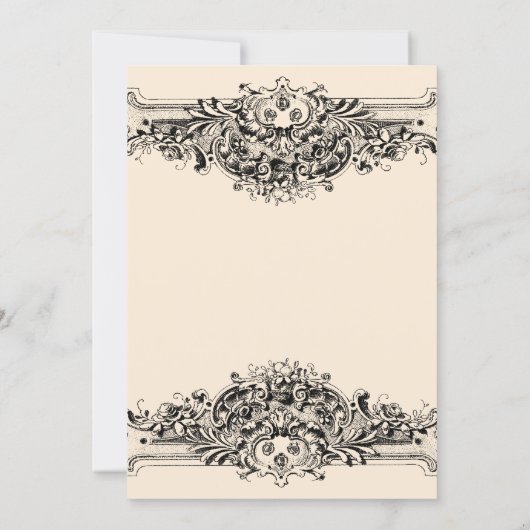 Verlovingsfeest met vintage-ornamenten kaart (Achterkant)