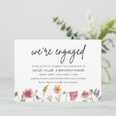 Verlovingsfeest met wilde bloemen kaart (Staand voorkant)