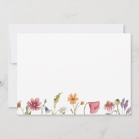 Verlovingsfeest met wilde bloemen kaart (Achterkant)