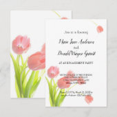 Verlovingsfeest met zachte roze tulpen (Voorkant / Achterkant)