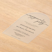 Verlovingsfeest Minimale Moderne bruiloft Acryl Uitnodigingen (Laagn)