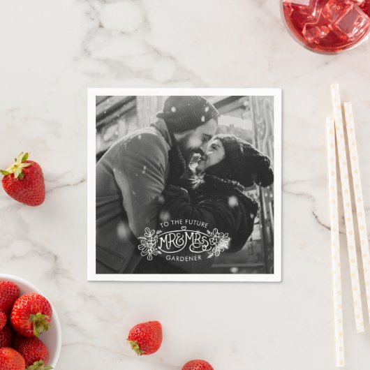 Verlovingsfeest mistletoe Voeg je eigen foto toe Servet (Insitu)