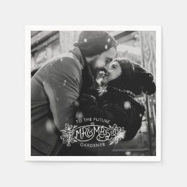 Verlovingsfeest mistletoe Voeg je eigen foto toe Servet