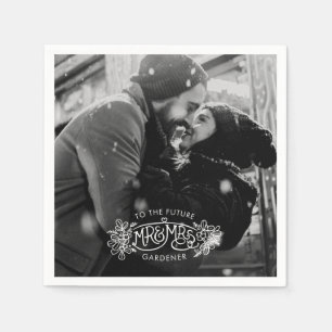 Verlovingsfeest mistletoe Voeg je eigen foto toe Servet