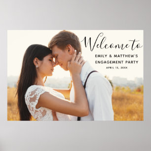Verlovingsfeest Modern Foto Welkomstbord Poster