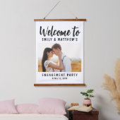 Verlovingsfeest Moderne Foto Welkom Hangend Wandkleed (Slaapkamer)