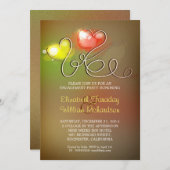 verlovingsfeest moderne uitnodiging (Voorkant / Achterkant)