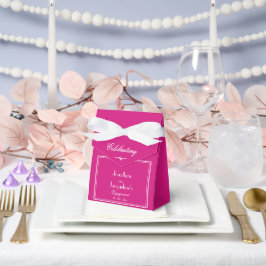 Verlovingsfeest Mooie magenta script chic Bedankdoosjes