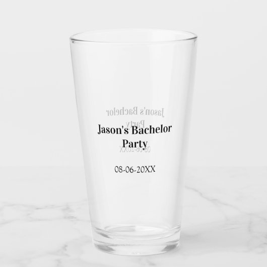 Verlovingsfeest naam datum eenvoudig minimaal getu glas (Voorkant)