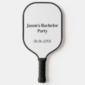 Verlovingsfeest naam datum eenvoudig minimaal getu pickleball paddle (Achterkant)