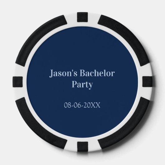 Verlovingsfeest naam datum eenvoudig minimaal getu poker chips (Voorkant)