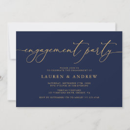 Verlovingsfeest Navy Blue & Sunflower Gold Kaart