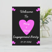 Verlovingsfeest of bruiloft uitnodiging. kaart (Staand voorkant)