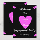 Verlovingsfeest of bruiloft uitnodiging. kaart (Voorkant / Achterkant)