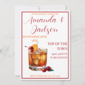 Verlovingsfeest Oude Mode Cocktail Script Kaart (Voorkant)