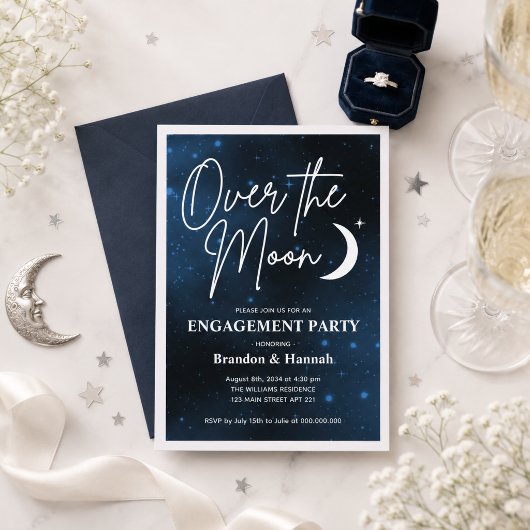 Verlovingsfeest Over The Moon Kaart