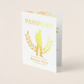 Verlovingsfeest paspoort goud folie kaarten (Voorkant)