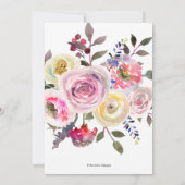 Verlovingsfeest pastel Waterverf Bloemen Aankondiging (Achterkant)