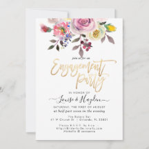 Verlovingsfeest pastel Waterverf Bloemen