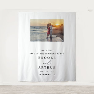 Verlovingsfeest Photobooth Achtergrond Met Foto Wandkleed