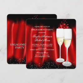 Verlovingsfeest Rood Zwart Champagne Ring Hart Kaart