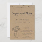 Verlovingsfeest | Rustic Kraft Paper Kaart (Voorkant)