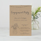 Verlovingsfeest | Rustic Kraft Paper Kaart (Staand voorkant)