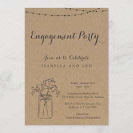 Verlovingsfeest | Rustic Kraft Paper Kaart